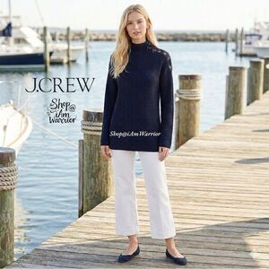J.Crew navy lace up mock neck tunic sweater *shop@iamwarrior